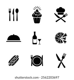 food and drink vector illustration set
