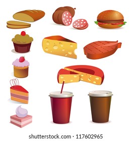Food and drink vector set