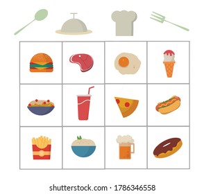 Food and drink vector set illustration