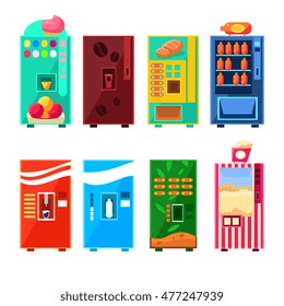 Food And Drink Vending Machines Design Set