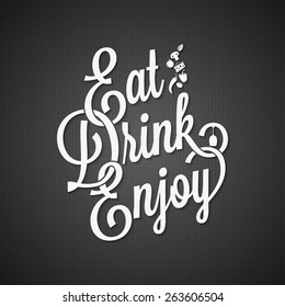 food and drink vintage lettering background