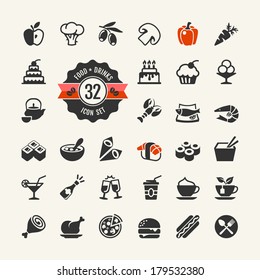 Food and drink web icon set