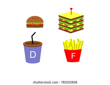 Food and drink with white background