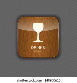 Food and drink wood application icons