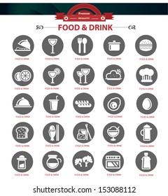 Food and Drinking icons set,vector