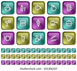 Food and drinks button set