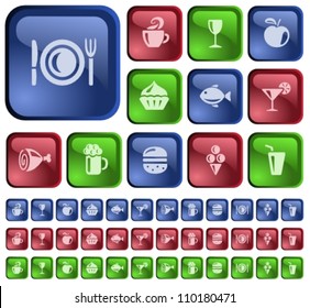 Food and drinks button set
