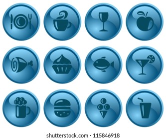 Food and drinks button set