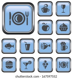Food and drinks button set