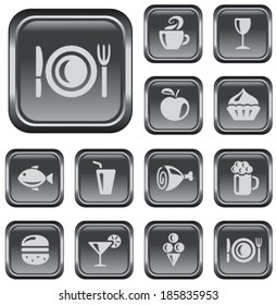 Food and drinks button set
