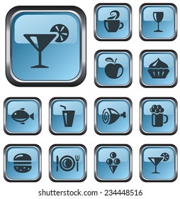 Food and drinks button set