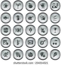 Food and drinks button set