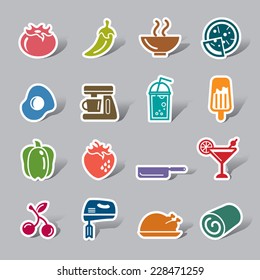 Food and Drinks Color Icon Label