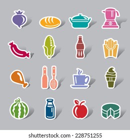 Food and Drinks Color Icon Label