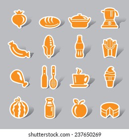 Food and Drinks Color Icon Label