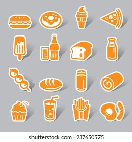 Food and Drinks Color Icon Label