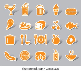 Food and Drinks Color Icon Label