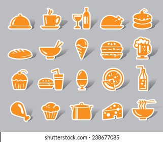 Food and Drinks Color Icon Label