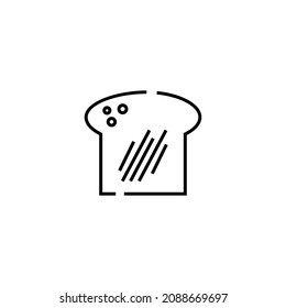 Food and drinks concept. Modern outline symbol and editable stroke. Vector line icon of bread 