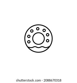 Food and drinks concept. Modern outline symbol and editable stroke. Vector line icon of donut 
