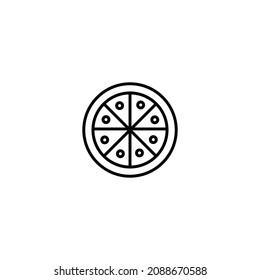 Food and drinks concept. Modern outline symbol and editable stroke. Vector line icon of pizza 
