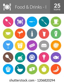 Food & Drinks Filled Circle Icons