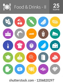 Food & Drinks Filled Circle Icons