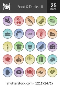 Food & Drinks Filled Low Poly Icons