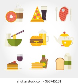 Food and drinks flat design icon 