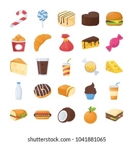 Food and Drinks Flat Icons 