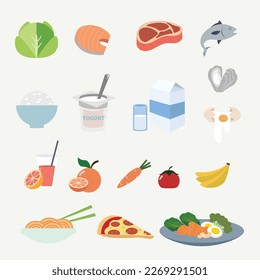 Food   drinks flat vector collection