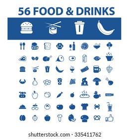food, drinks, grocery  icons, signs vector concept set for infographics, mobile, website, application

