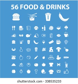 food, drinks, grocery  icons, signs vector concept set for infographics, mobile, website, application

