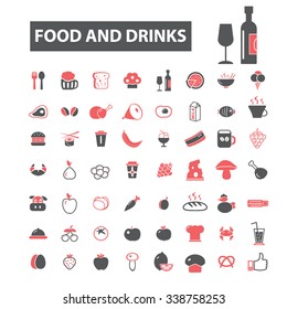 food, drinks, grocery  icons, signs vector concept set for infographics, mobile, website, application
