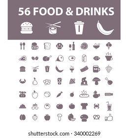 food, drinks, grocery  icons, signs vector concept set for infographics, mobile, website, application
