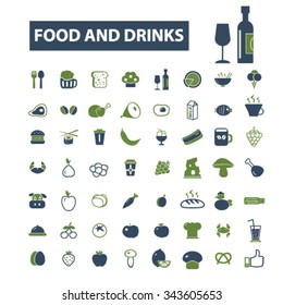 food, drinks, grocery  icons, signs vector concept set for infographics, mobile, website, application
