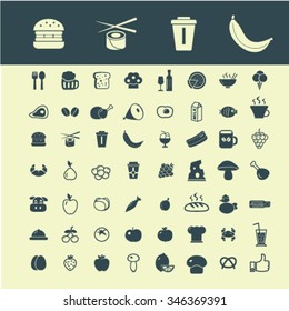 food, drinks, grocery  icons, signs vector concept set for infographics, mobile, website, application 