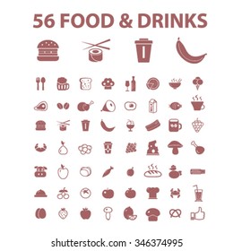 food, drinks, grocery  icons, signs vector concept set for infographics, mobile, website, application 