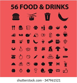 food, drinks, grocery  icons, signs vector concept set for infographics, mobile, website, application
