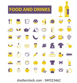 food, drinks, grocery  icons, signs vector concept set for infographics, mobile, website, application
