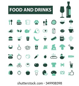 food, drinks, grocery  icons, signs vector concept set for infographics, mobile, website, application
