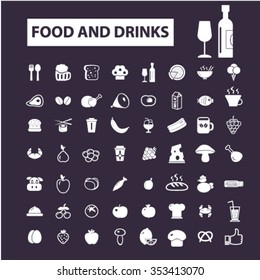 food, drinks, grocery  icons, signs vector concept set for infographics, mobile, website, application
