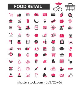 food, drinks, grocery  icons, signs vector concept set for infographics, mobile, website, application 