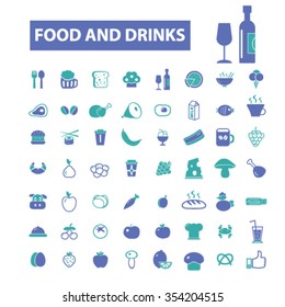 food, drinks, grocery  icons, signs vector concept set for infographics, mobile, website, application
