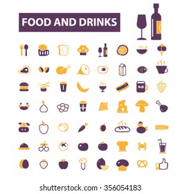 food, drinks, grocery  icons, signs vector concept set for infographics, mobile, website, application
