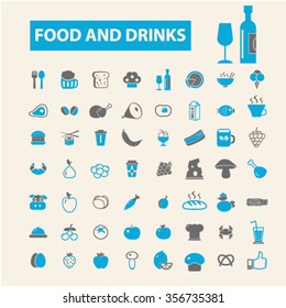 food, drinks, grocery  icons, signs vector concept set for infographics, mobile, website, application
