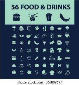 food, drinks, grocery  icons, signs vector concept set for infographics, mobile, website, application

