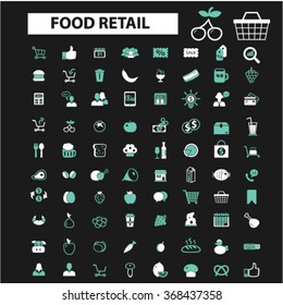food, drinks, grocery  icons, signs vector concept set for infographics, mobile, website, application
