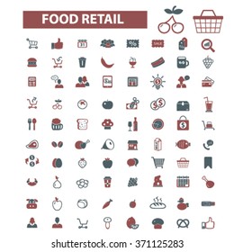 food, drinks, grocery  icons, signs vector concept set for infographics, mobile, website, application
