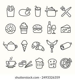 FOOD AND DRINKS ICON SET